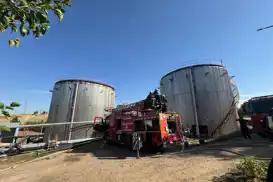 Batman'da akaryakıt tankında yangın