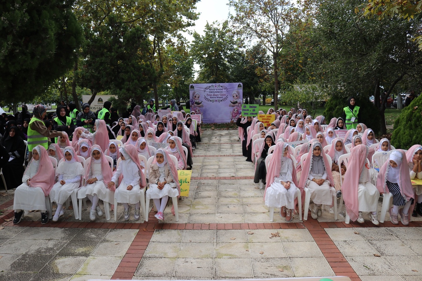 Young Muslim girls honored at Islamic hijab ceremony in Istanbul