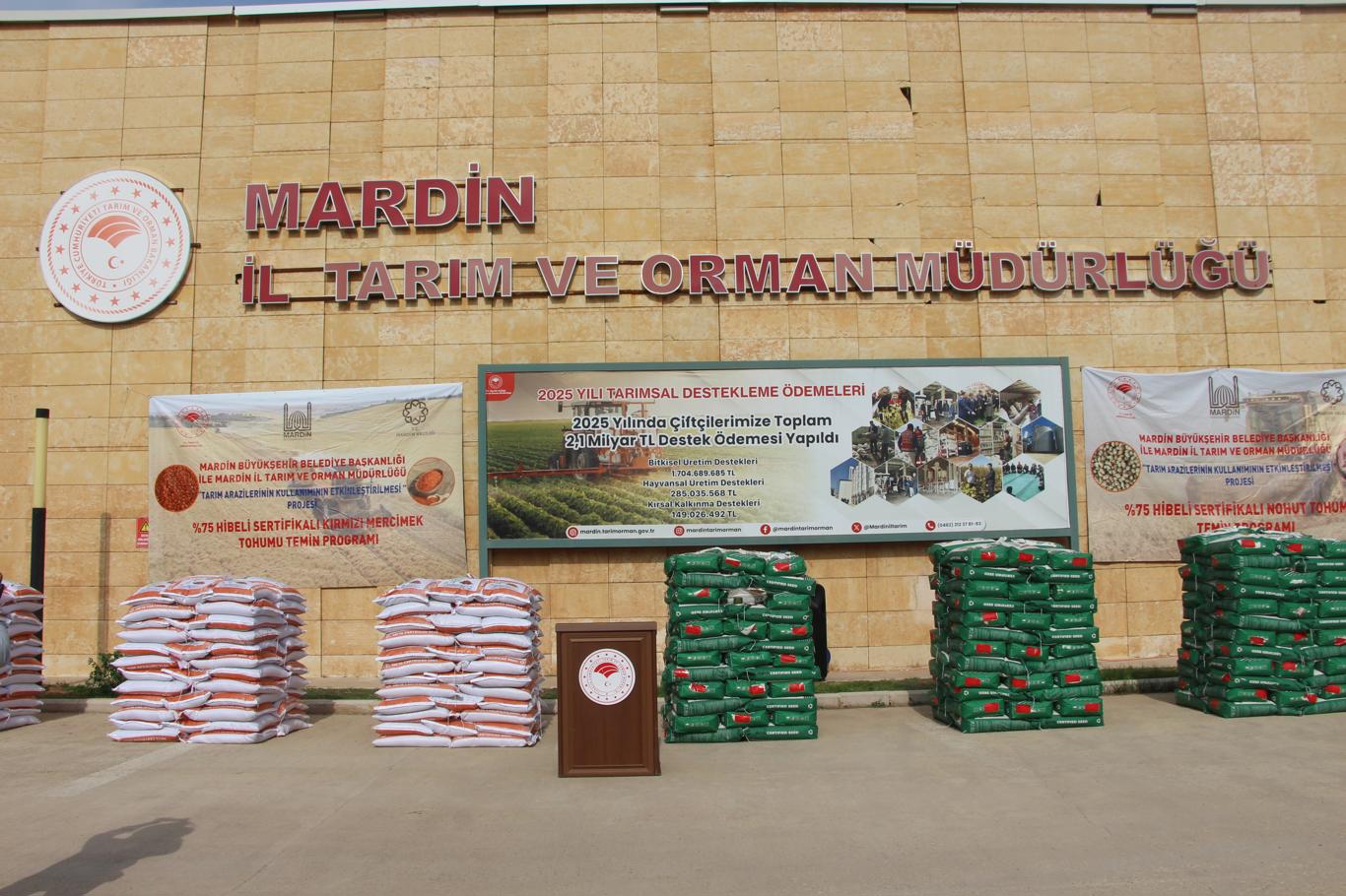 Mardin’de 668 çiftçiye yüzde 75 hibeli mercimek ve nohut tohumu dağıtıldı