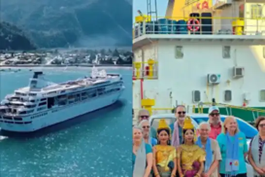 US residential cruise ship promising permanent life at sea leaves hundreds stranded amid fuel crisis