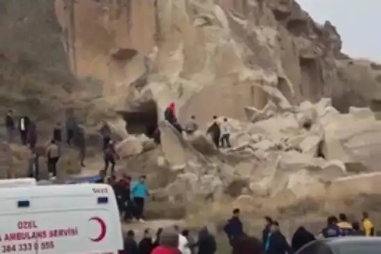 Kapadokya'da peribacasının çökmesi sonucu hayatını kaybedenlerin sayısı 3'e yükseldi