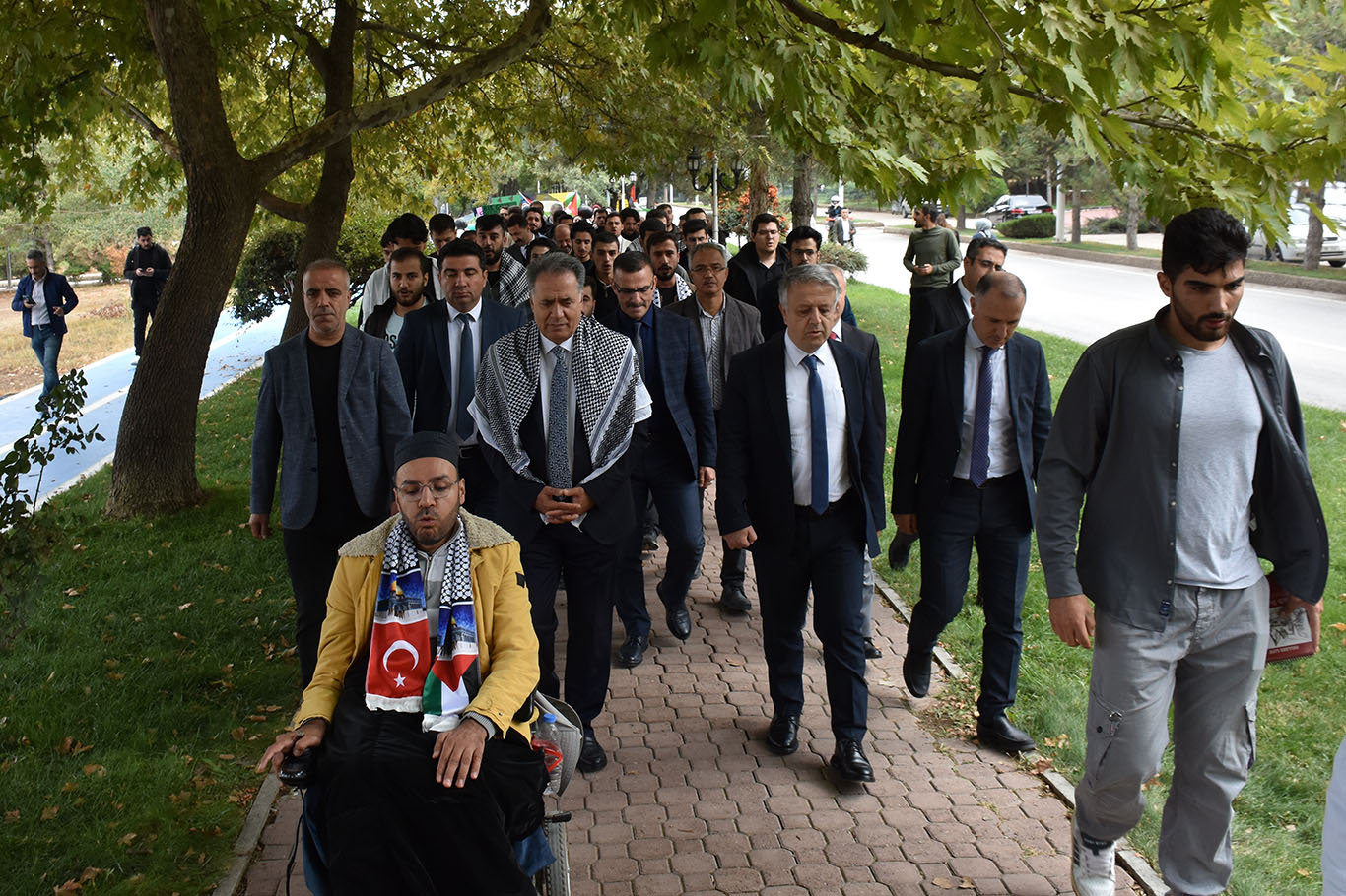 İnönü Üniversitesinde Gazze için dayanışma yürüyüşü