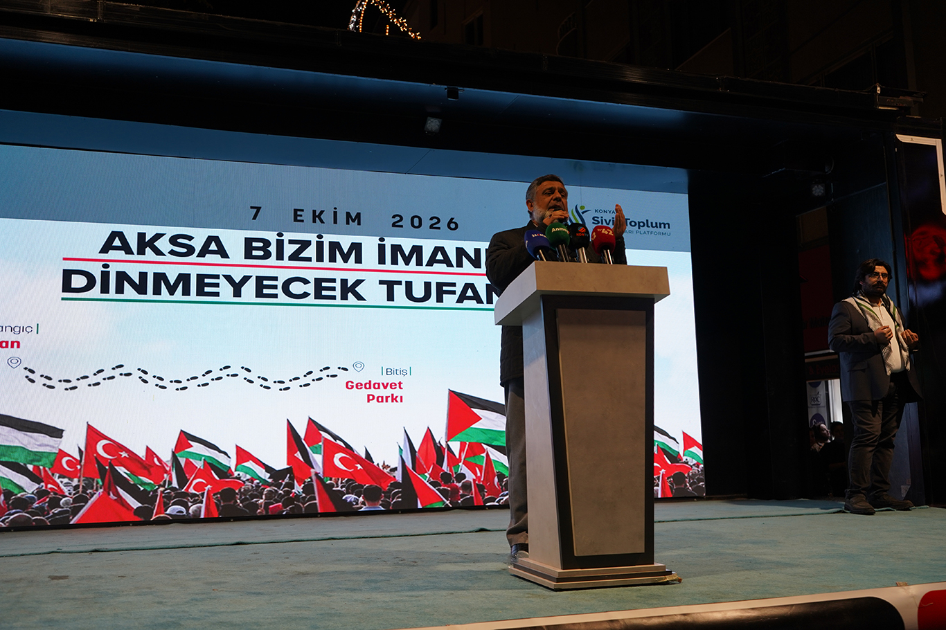 Konya'da Aksa Tufanı'nın yıl dönümünde Gazze'ye destek yürüyüşü