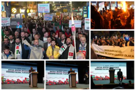 Konya'da Aksa Tufanı'nın yıl dönümünde Gazze'ye destek yürüyüşü