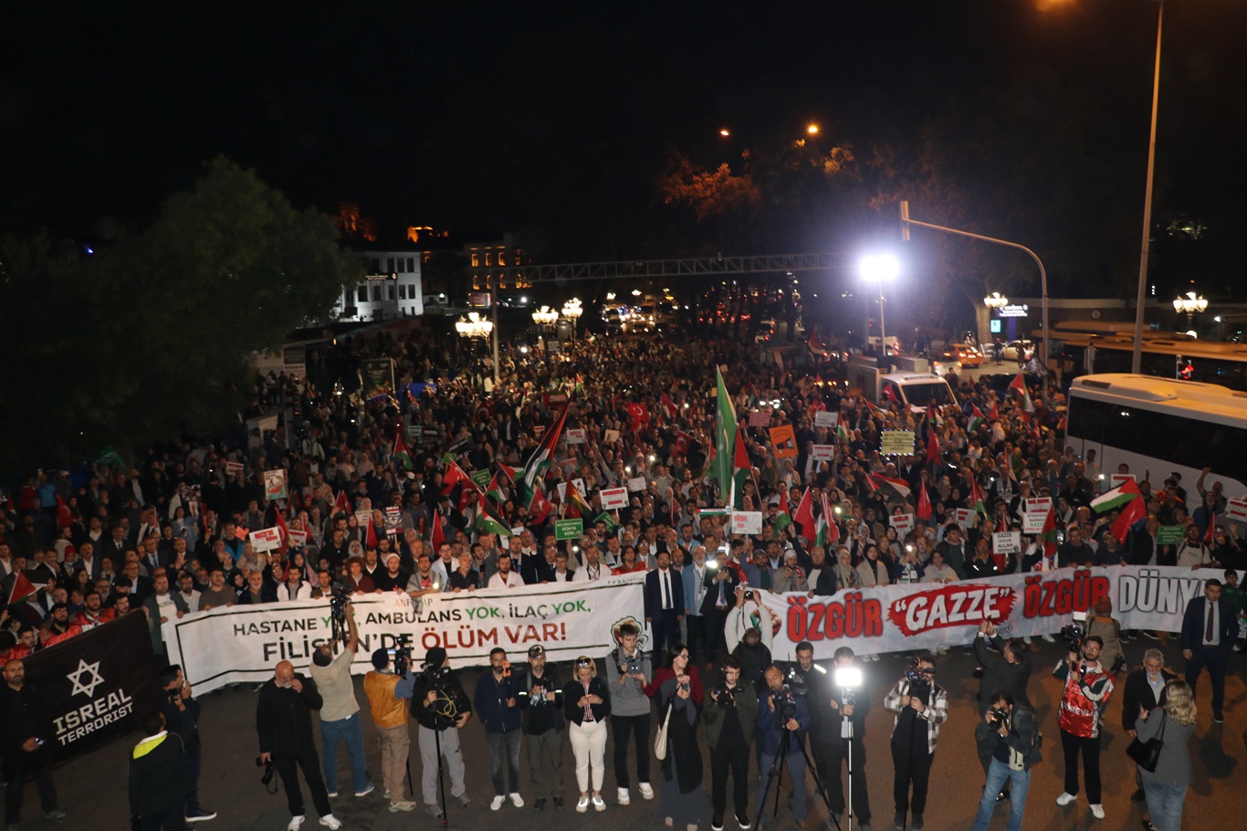 Ankara'da Gazze için "Özgür Filistin" yürüyüşü düzenlendi