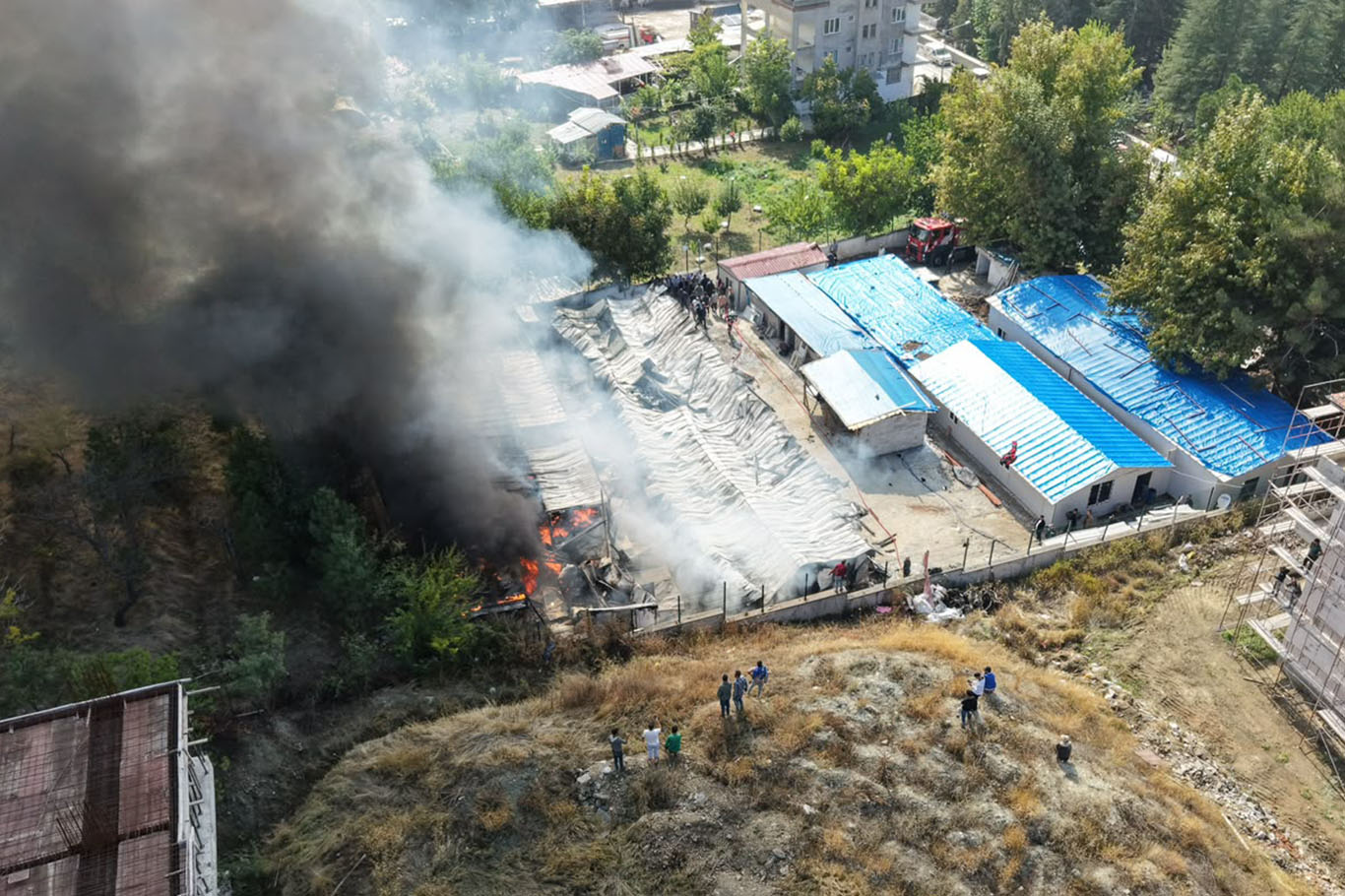 Malatya'da işçilerin kaldığı konteynerlerde yangın