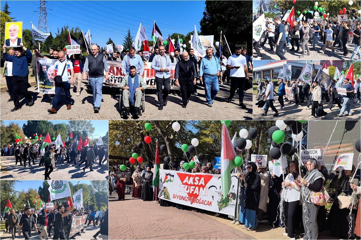 Sakarya University students march in solidarity with Palestine on Al-Aqsa Flood anniversary 