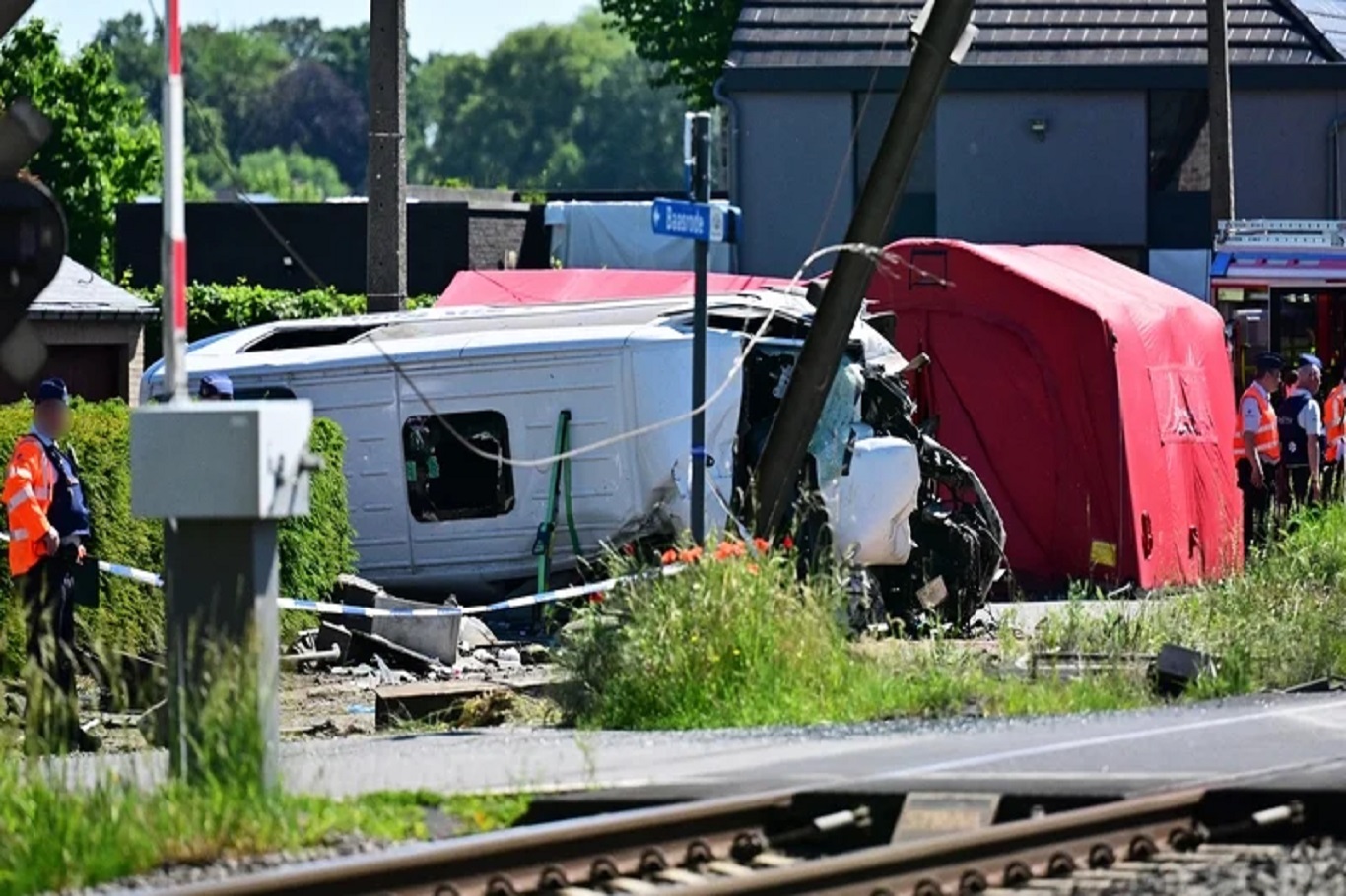 Four killed in tragic train collision with school minibus in Belgium ...