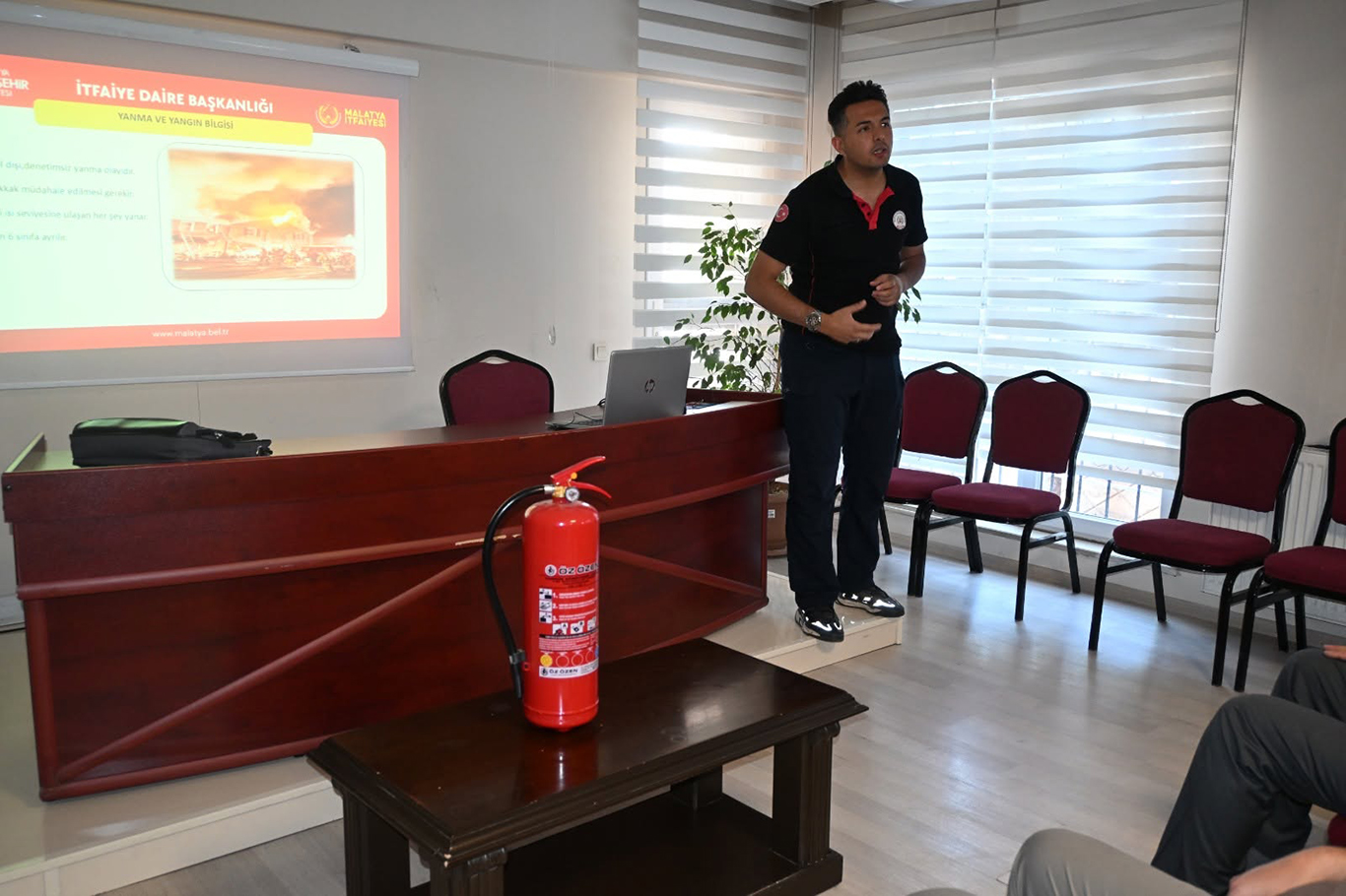 Malatya'da müftülük personeline yangın eğitimi ve tatbikat