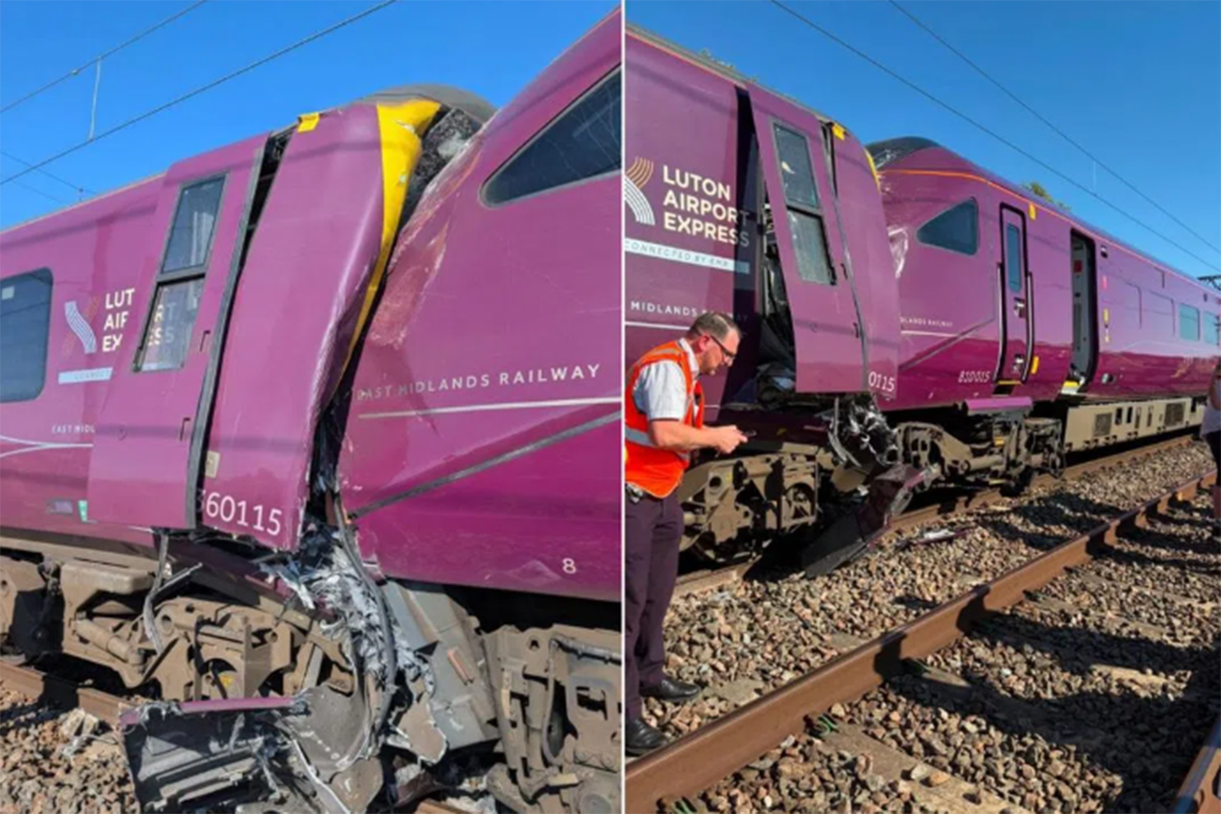 Multiple injuries reported as two passenger trains collide near Bedford in England