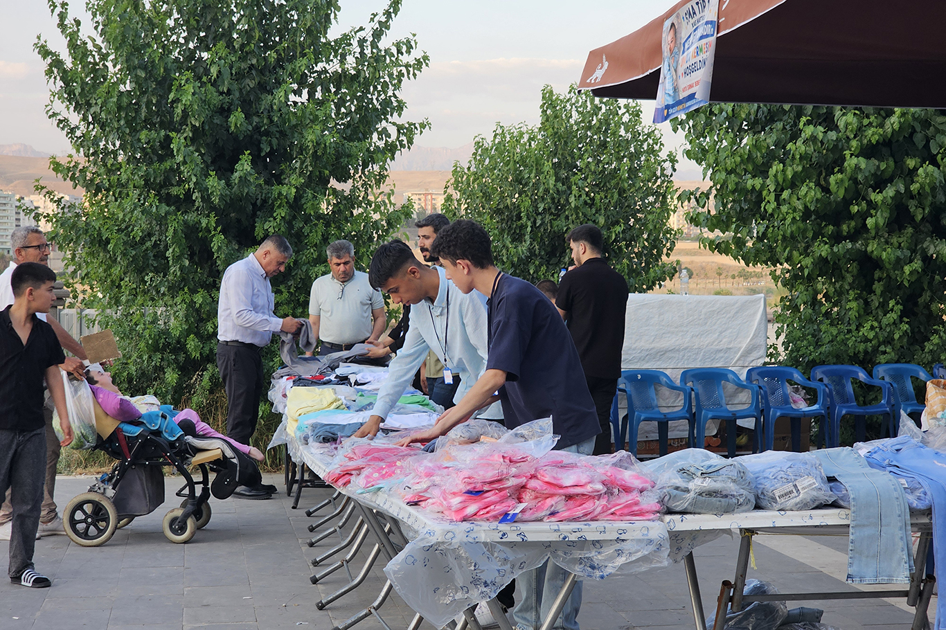 Cizre'de SMA Hastası Mehmet bebek için yardım çadırı kuruldu