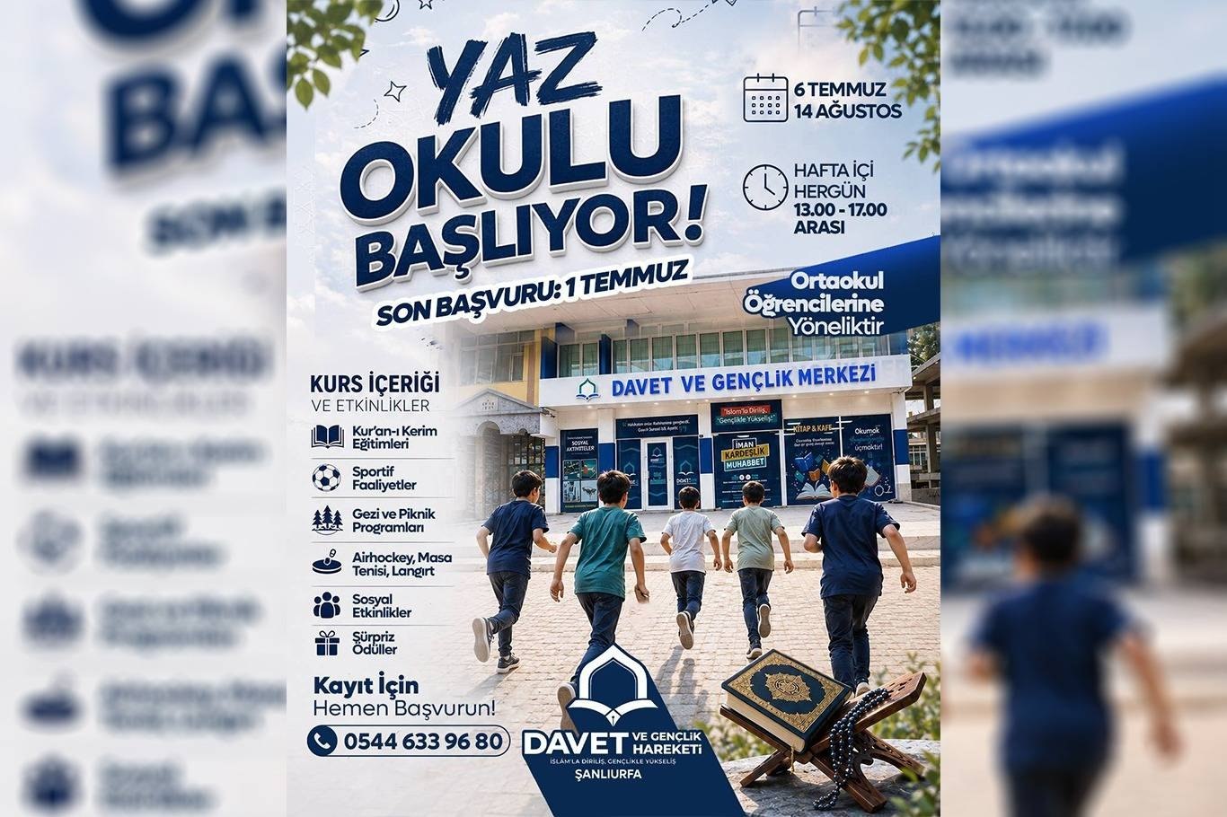 Şanlıurfa'da ortaokul öğrencilerine yönelik yaz okulu için kayıtlar başladı