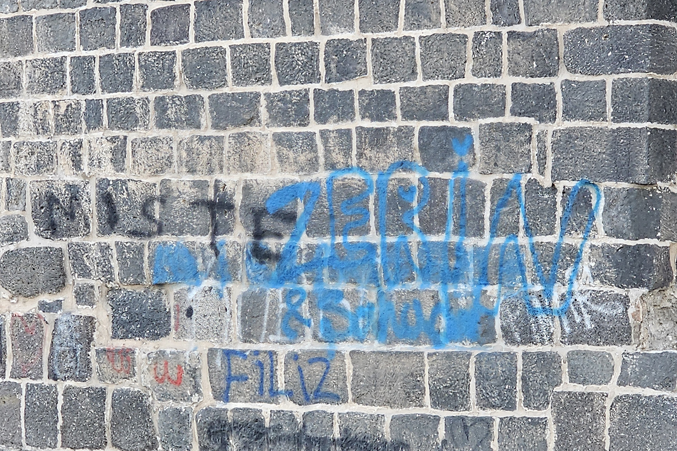 Binlerce yıllık Cizre surlarına sprey boyalı saldırı
