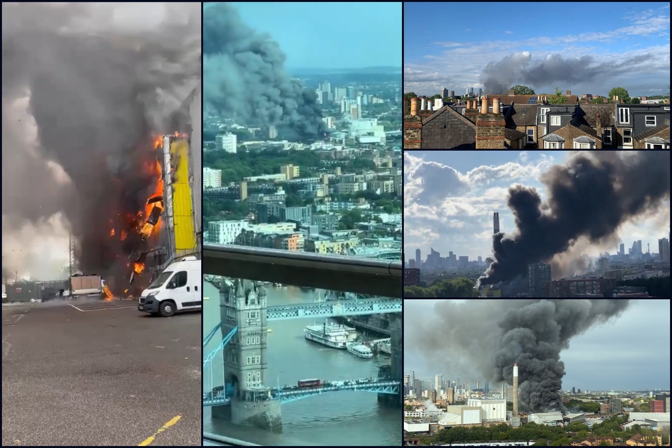 Major fire breaks out at recycling centre in London, more than 100 firefighters deployed