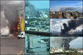 Major fire breaks out at recycling centre in London, more than 100 firefighters deployed