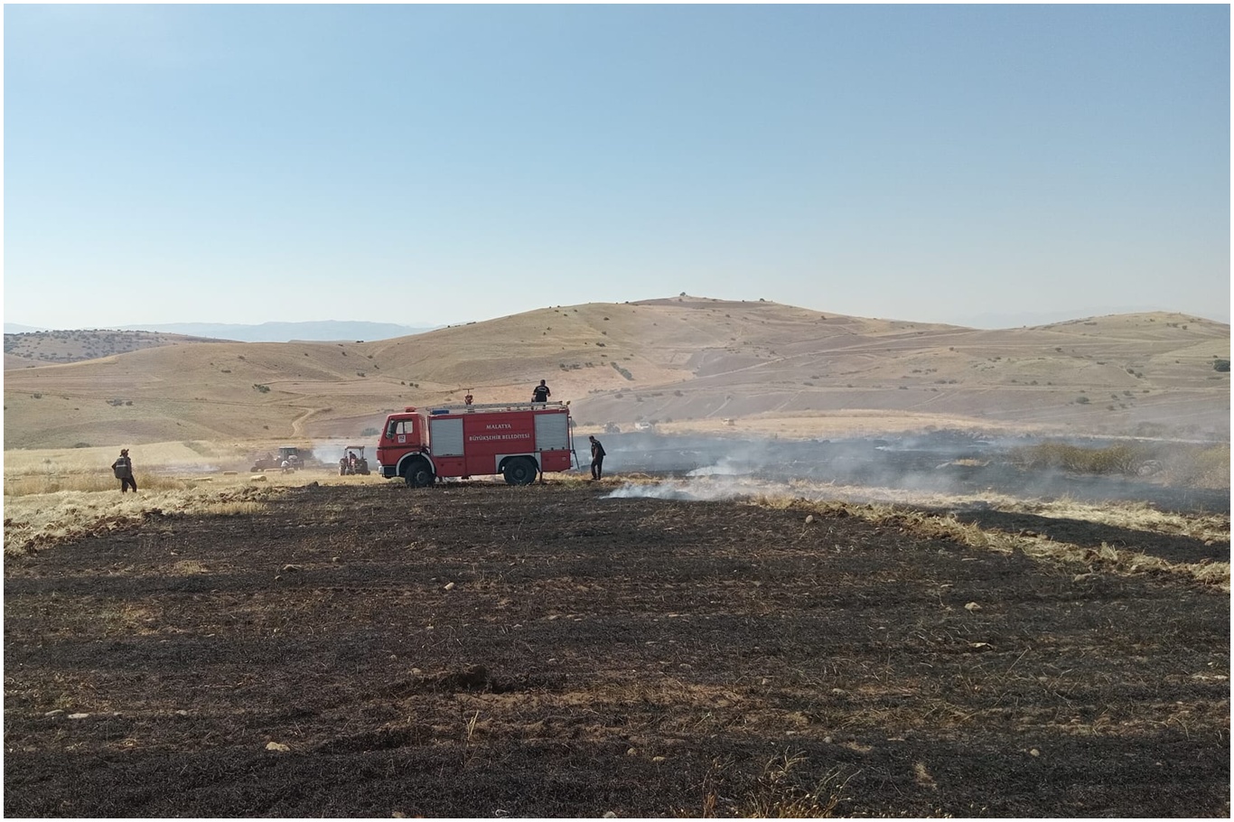 Malatya'da ekin alanında korkutan yangın