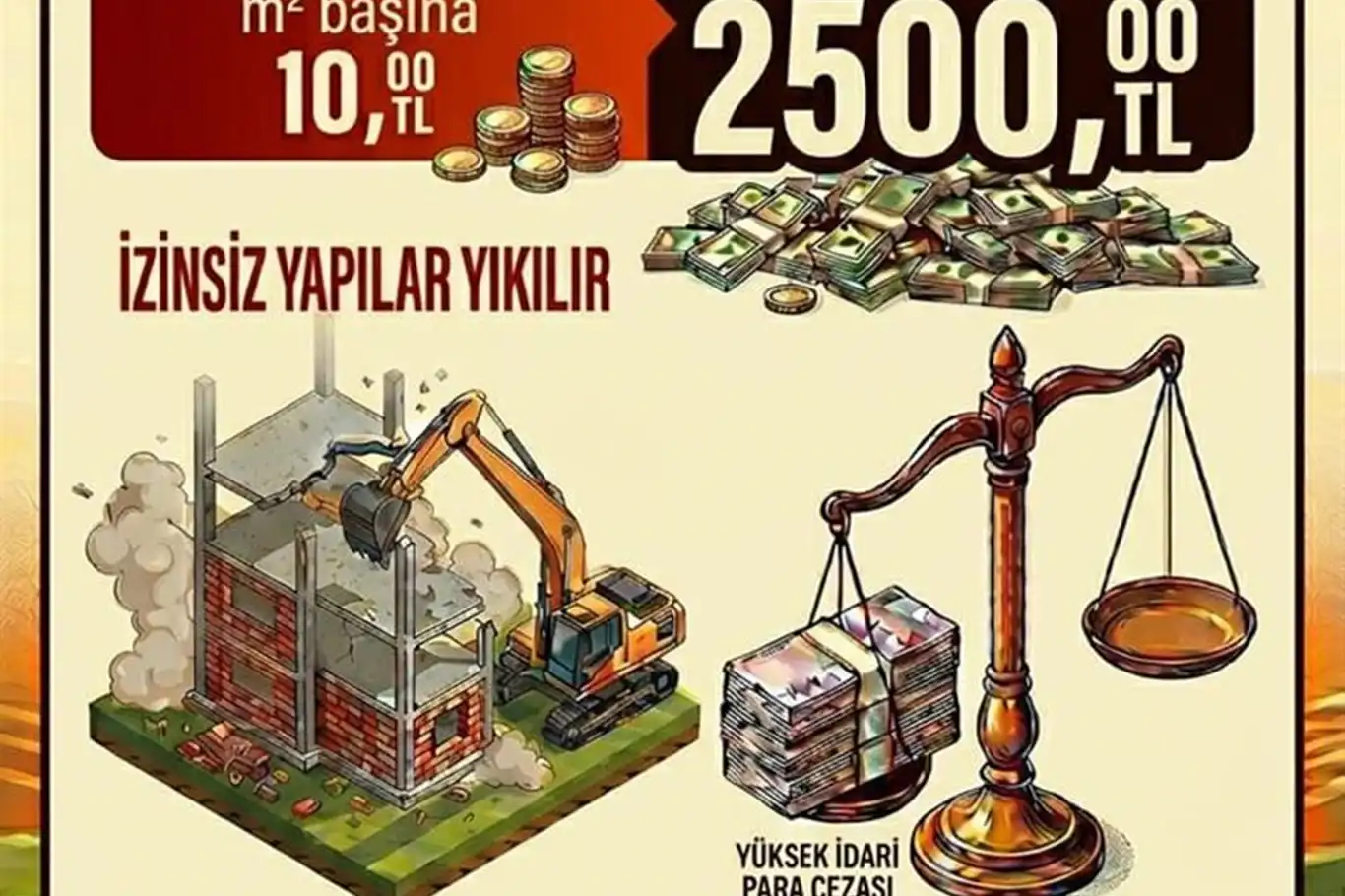 Tarım arazilerinde izinsiz yapılaşmaya 10 milyon liraya varan yaptırım