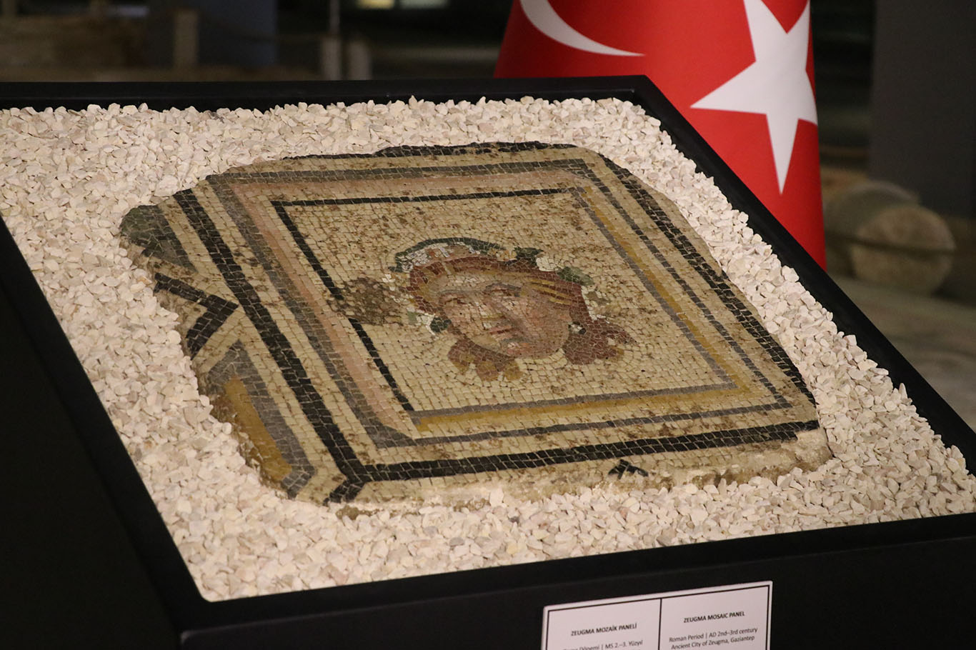 ABD'den iadesi sağlanan "Çingene kızı" mozaiğine ait 13'üncü panel Gaziantep'te tanıtıldı