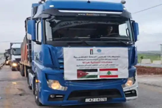 الأردن يرسل القافلة الإنسانية العاشرة إلى لبنان