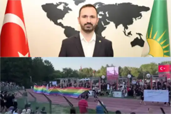 Serokê Bajarê Enqerê yê HUDA PARê Karaarslan li hember provokasyona alaya LGBTÎ ya li ODTUyê bertek nîşan da