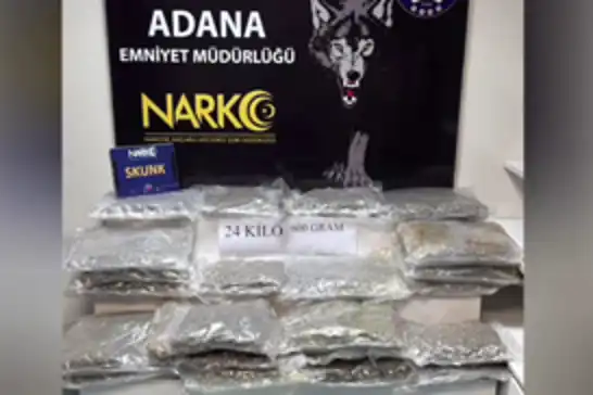 Adana'da 24,6 kilo skunk ele geçirildi