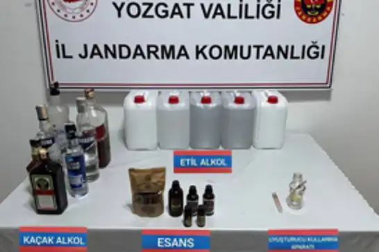Yozgat'ta metil alkol operasyonunda çok sayıda malzeme ele geçirildi