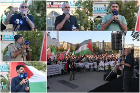 Filistin Konvoyu için İstanbul'da miting düzenlendi
