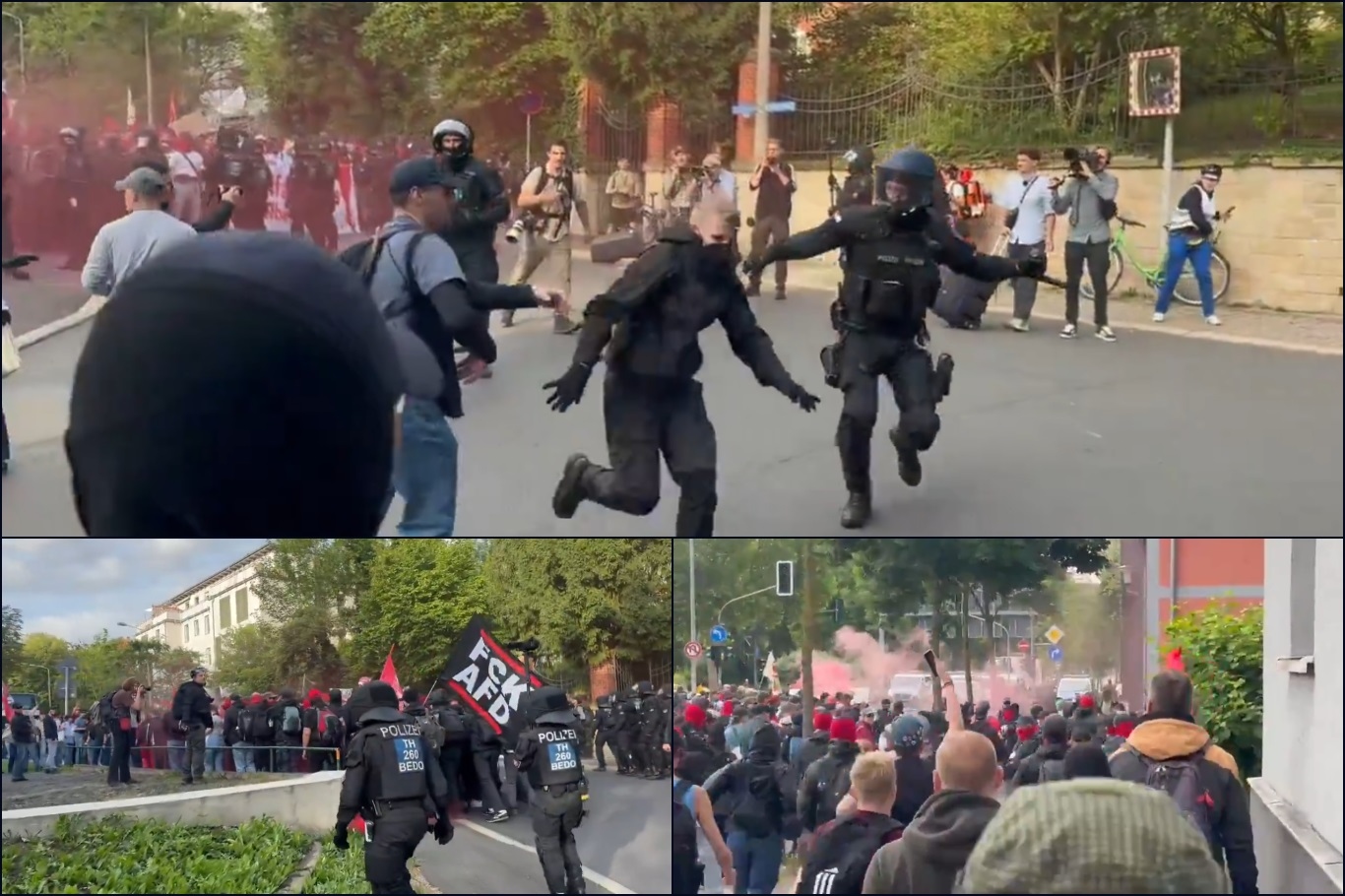 German police clash with anti-AfD demonstrators during party congress