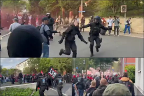 German police clash with anti-AfD demonstrators during party congress