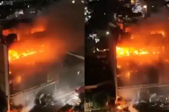 Bağdat'ın en yoğun ticaret merkezi alevlere teslim oldu