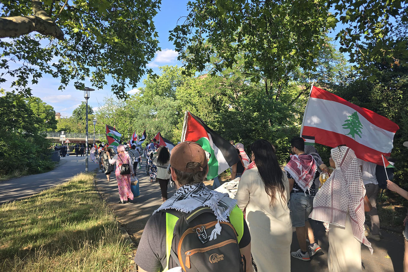 Ludwigshafen'dan Mannheim'a "Filistin'e Özgürlük" yürüyüşü