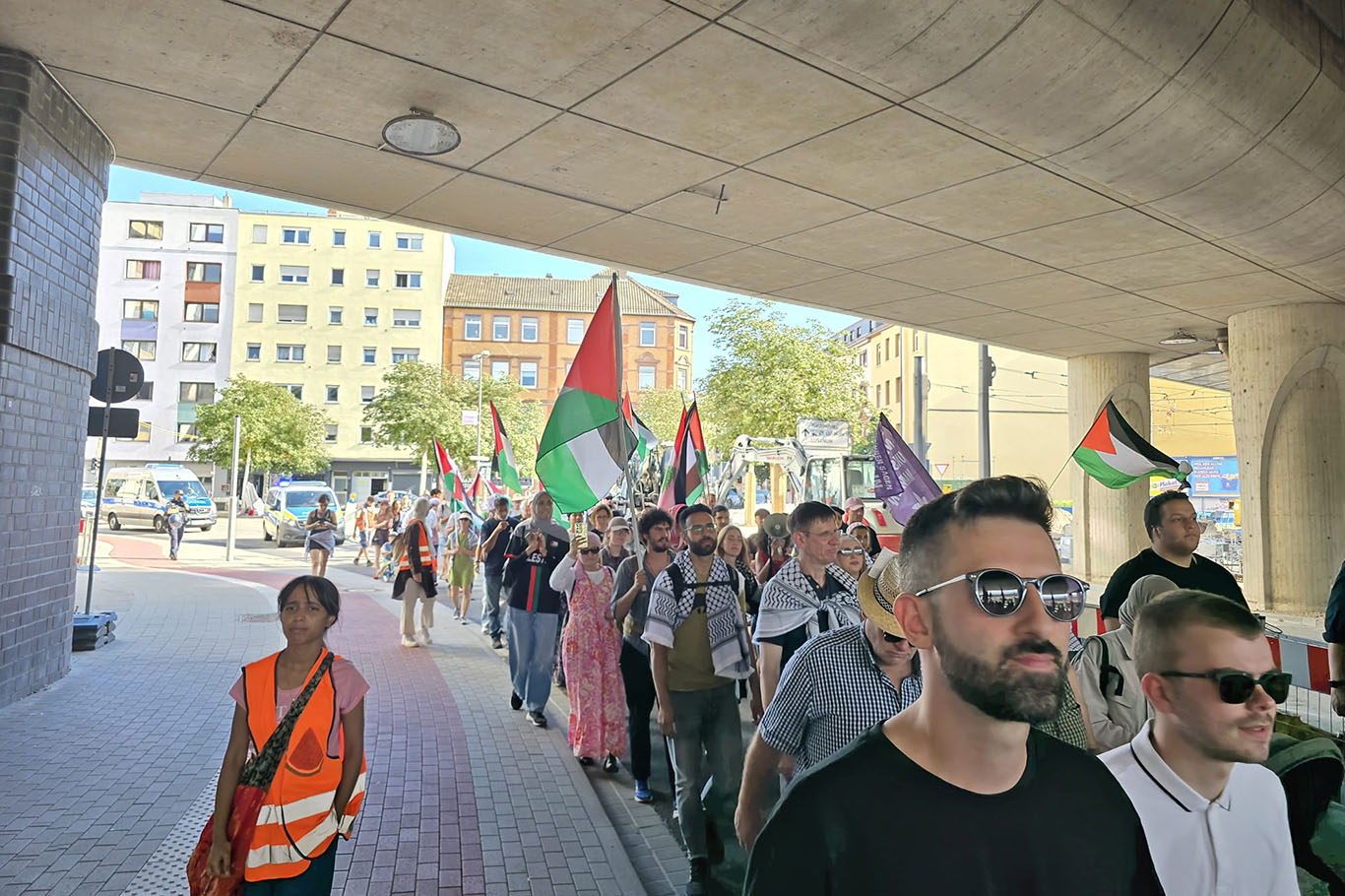 Ludwigshafen'dan Mannheim'a "Filistin'e Özgürlük" yürüyüşü