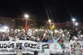 Thousands welcome Palestine Convoy in Mardin with rally in support of Gaza