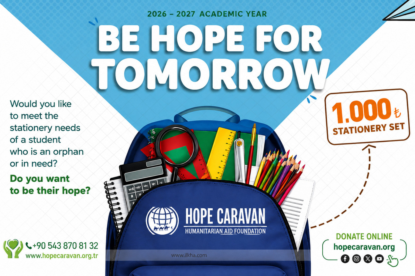 Hope Caravan launches nationwide stationery aid campaign for 2026–2027 school year
