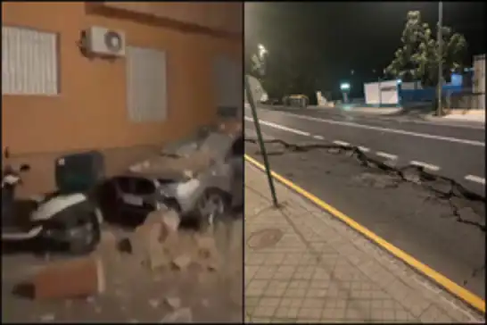 Granada'da 5 büyüklüğünde deprem: Ev, yol ve araçlarda hasar