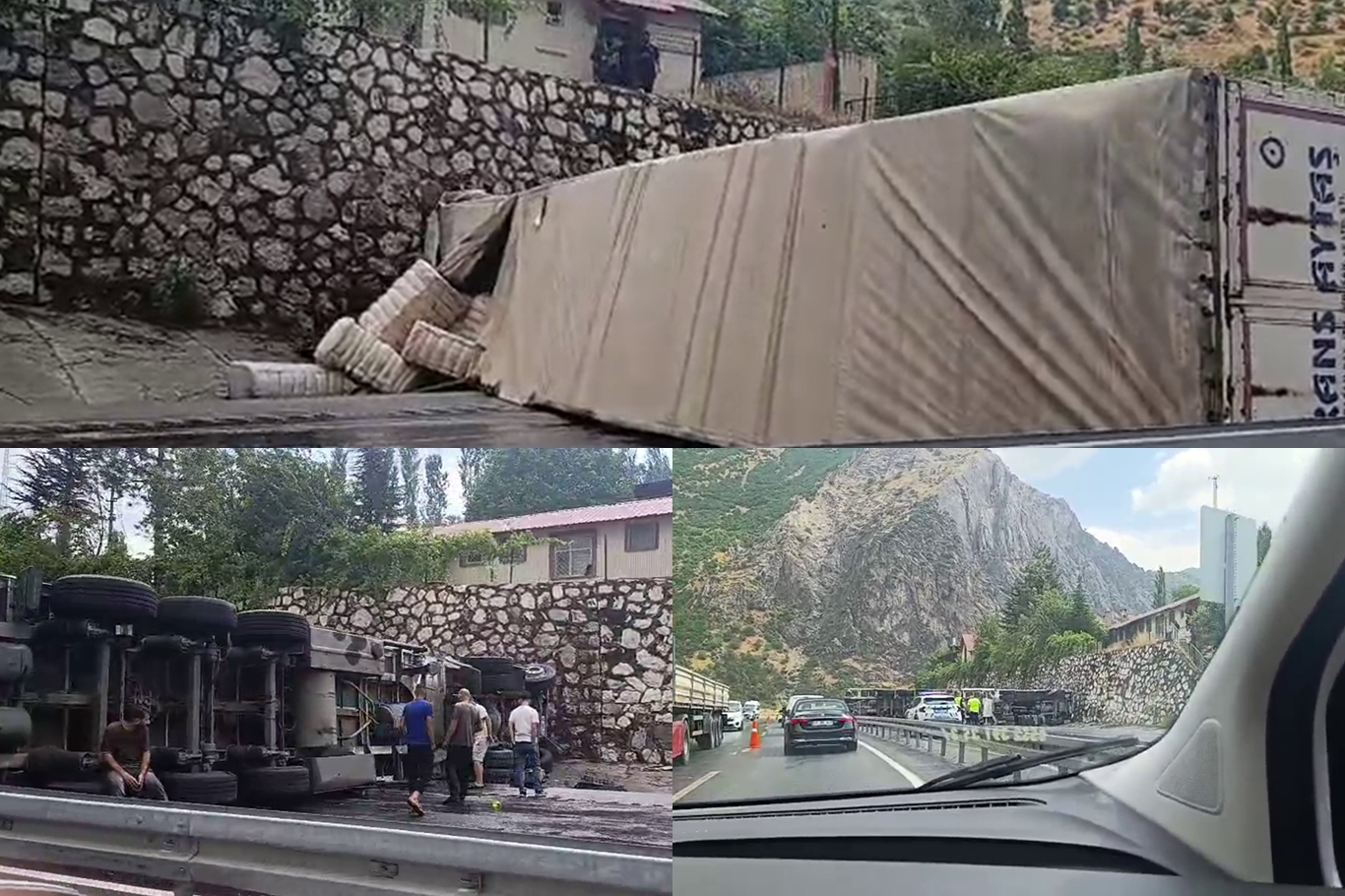 Siirt-Bitlis yolunda tır devrildi: Kilometrelerce araç kuyruğu oluştu