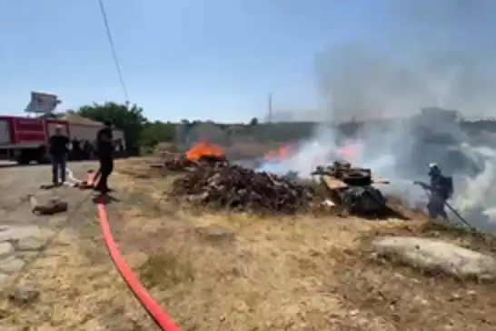 Malatya'da ot ve odunluk yangını