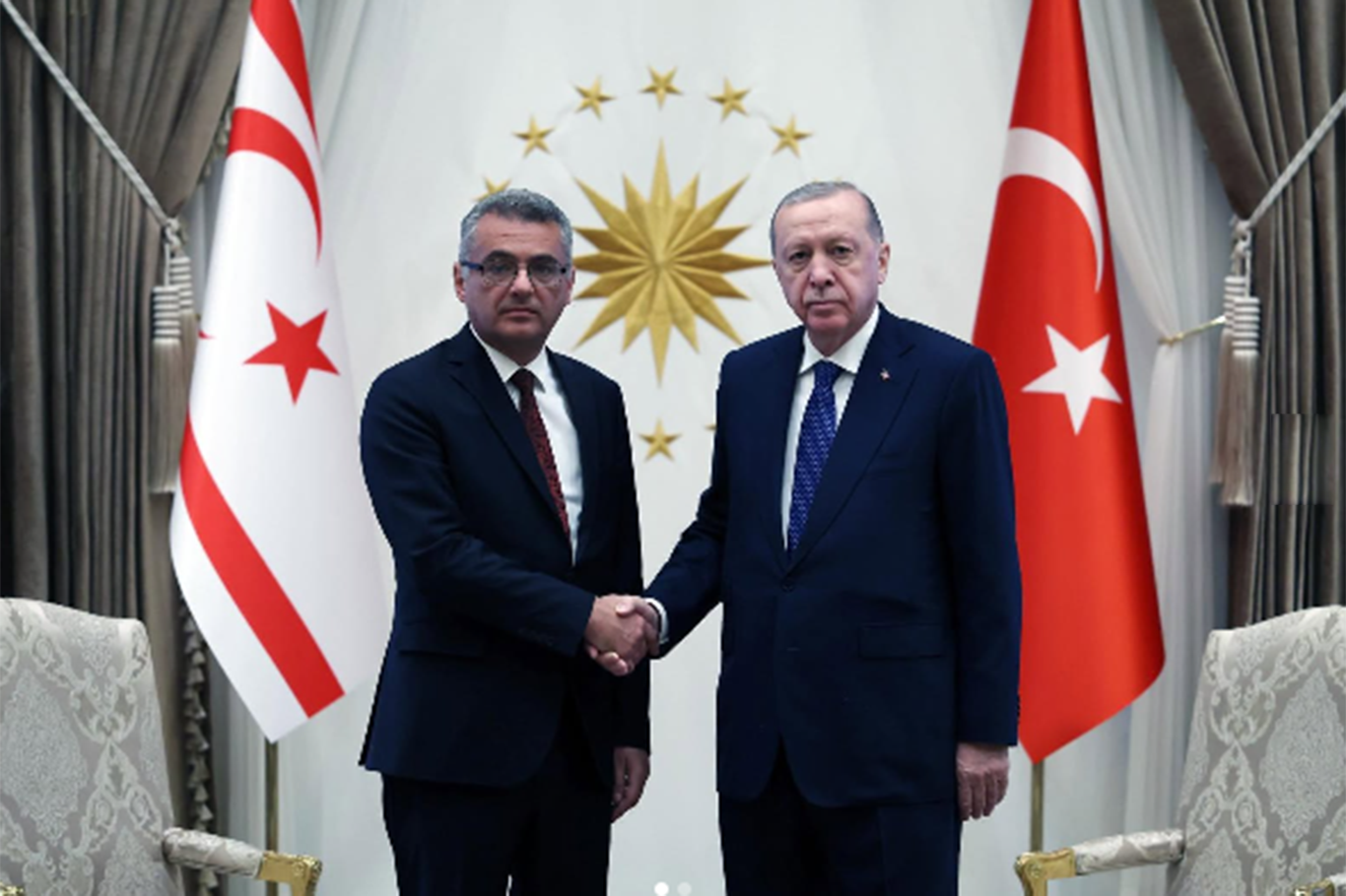 Cumhurbaşkanı Erdoğan, KKTC Cumhurbaşkanı Erhürman ve KKTC Başbakanı Üstel ile görüştü