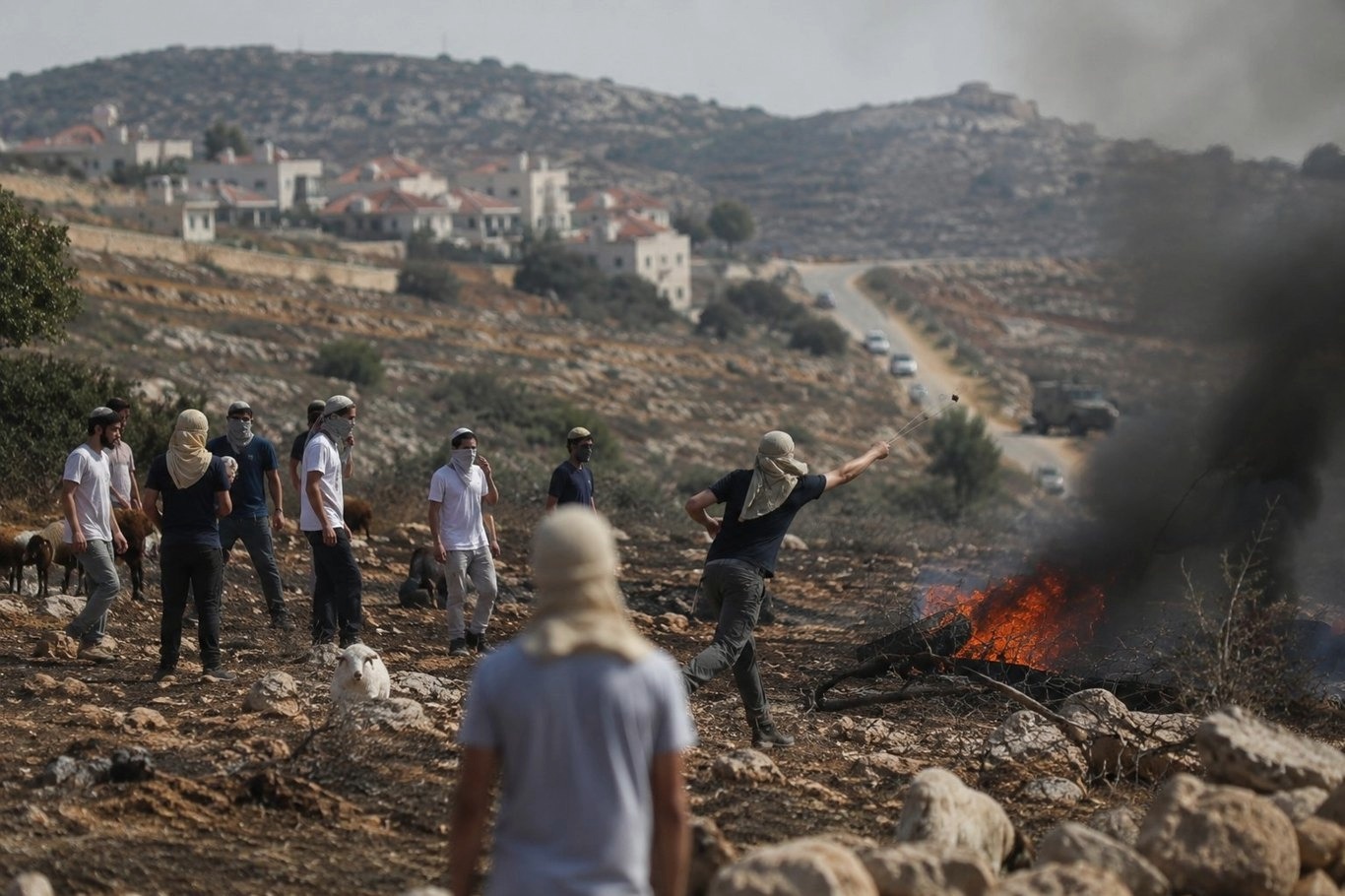 الضفة الغربية..مستوطنون يهاجمون فلسطينيين ويجبرون عائلة على إخلاء منزلها