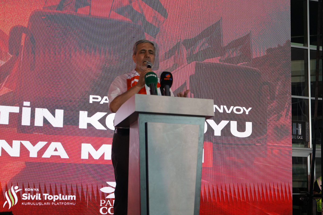 Uluslararası Filistin Konvoyu Konya'da: Amacımız siyonist reijmin zulümlerine karşı durmaktır