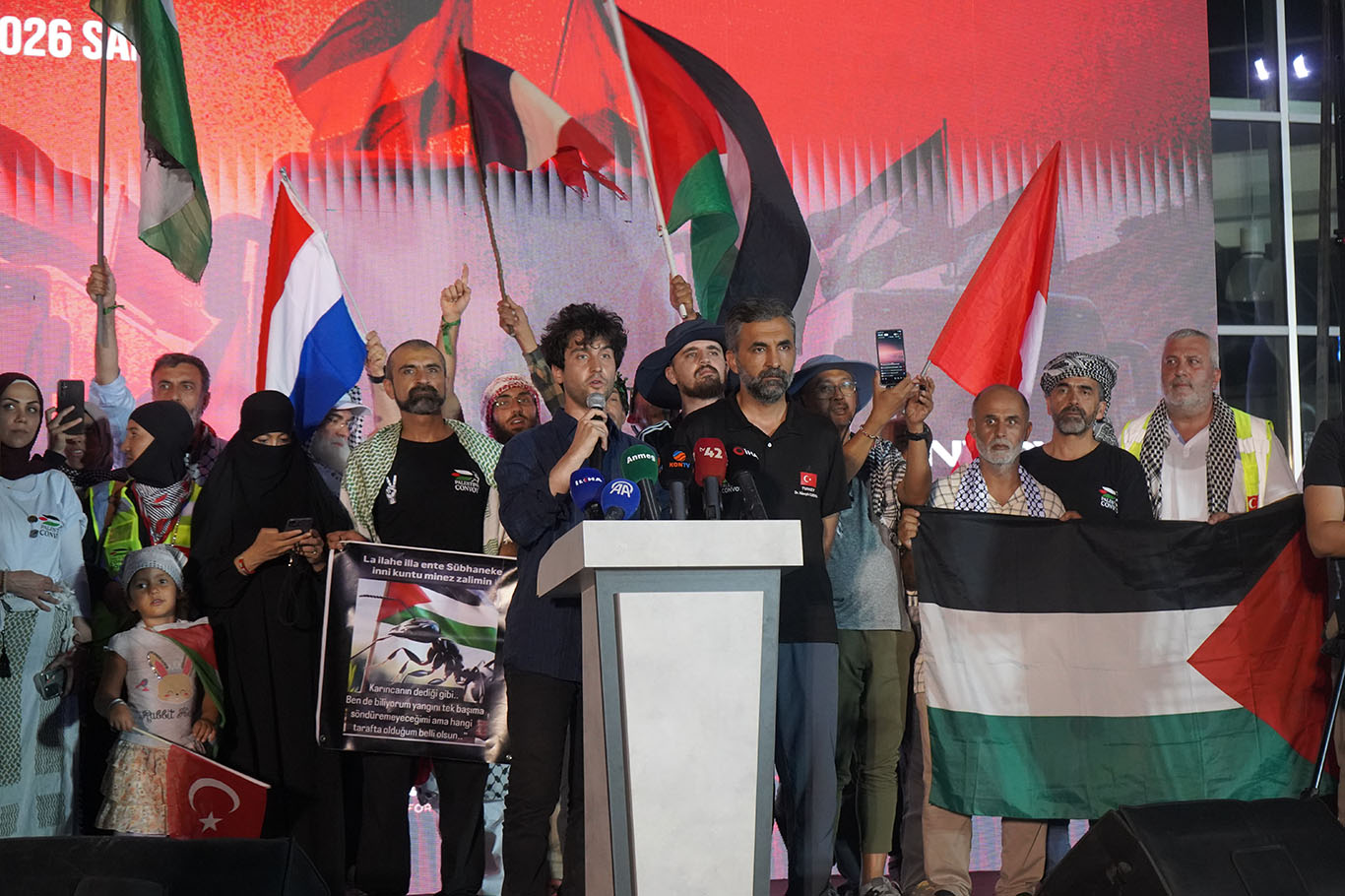 Uluslararası Filistin Konvoyu Konya'da: Amacımız siyonist reijmin zulümlerine karşı durmaktır