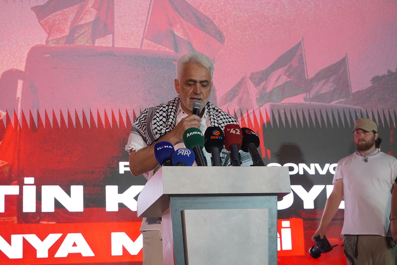 Uluslararası Filistin Konvoyu Konya'da: Amacımız siyonist reijmin zulümlerine karşı durmaktır