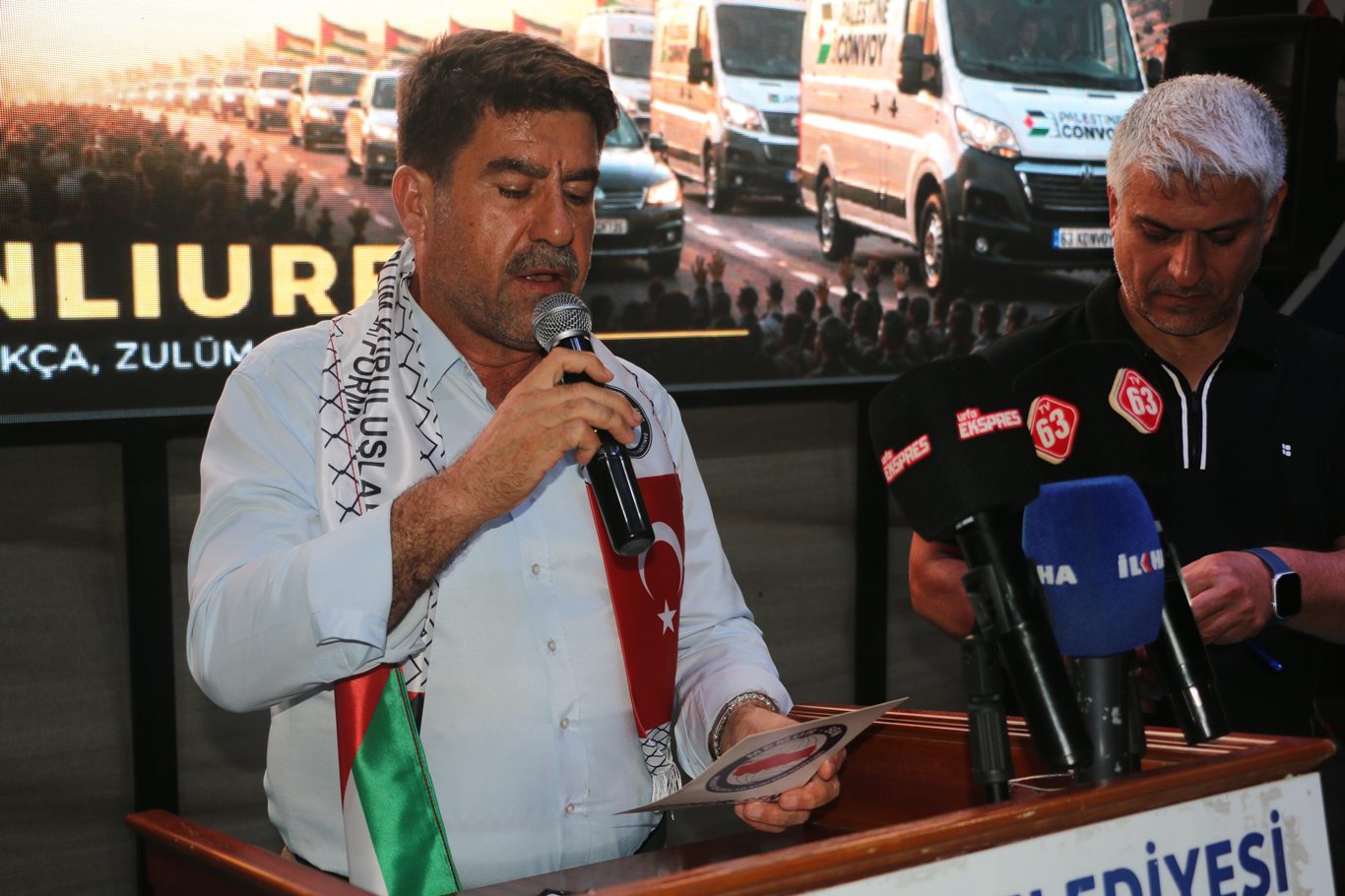 Uluslararası Filistin Konvoyu Şanlıurfa’da karşılandı