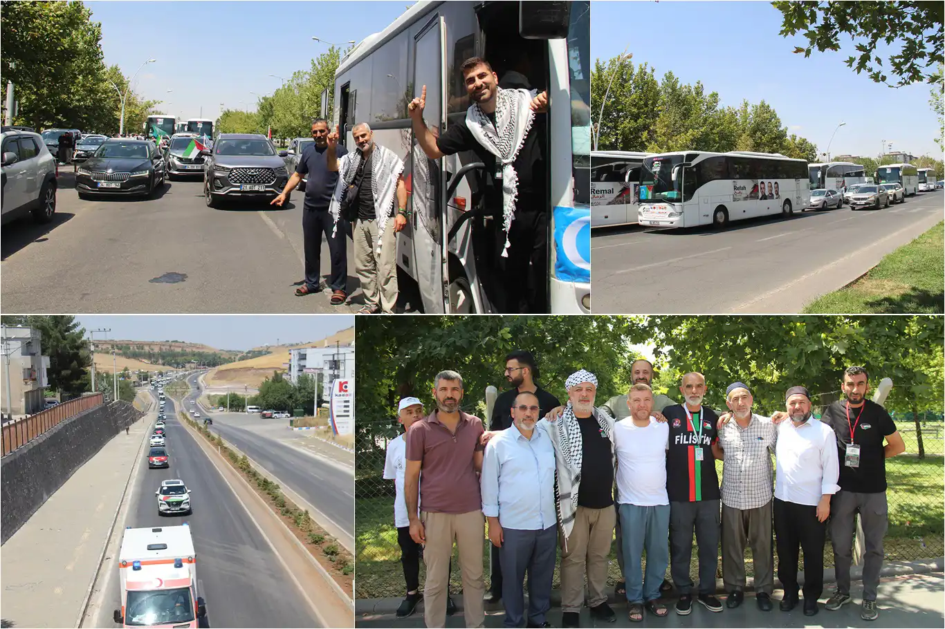 Filistin Konvoyu Diyarbakır’dan Mardin’e uğurlandı