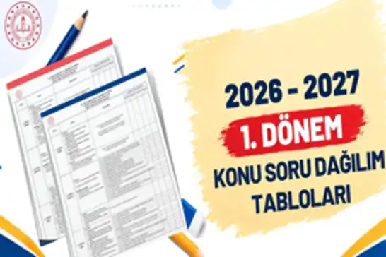 Birinci dönem ortak yazılı sınavlarının konu soru dağılım tabloları yayımlandı