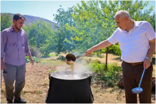 Pütürge Kırmızısı üzümü pekmeze dönüşüyor