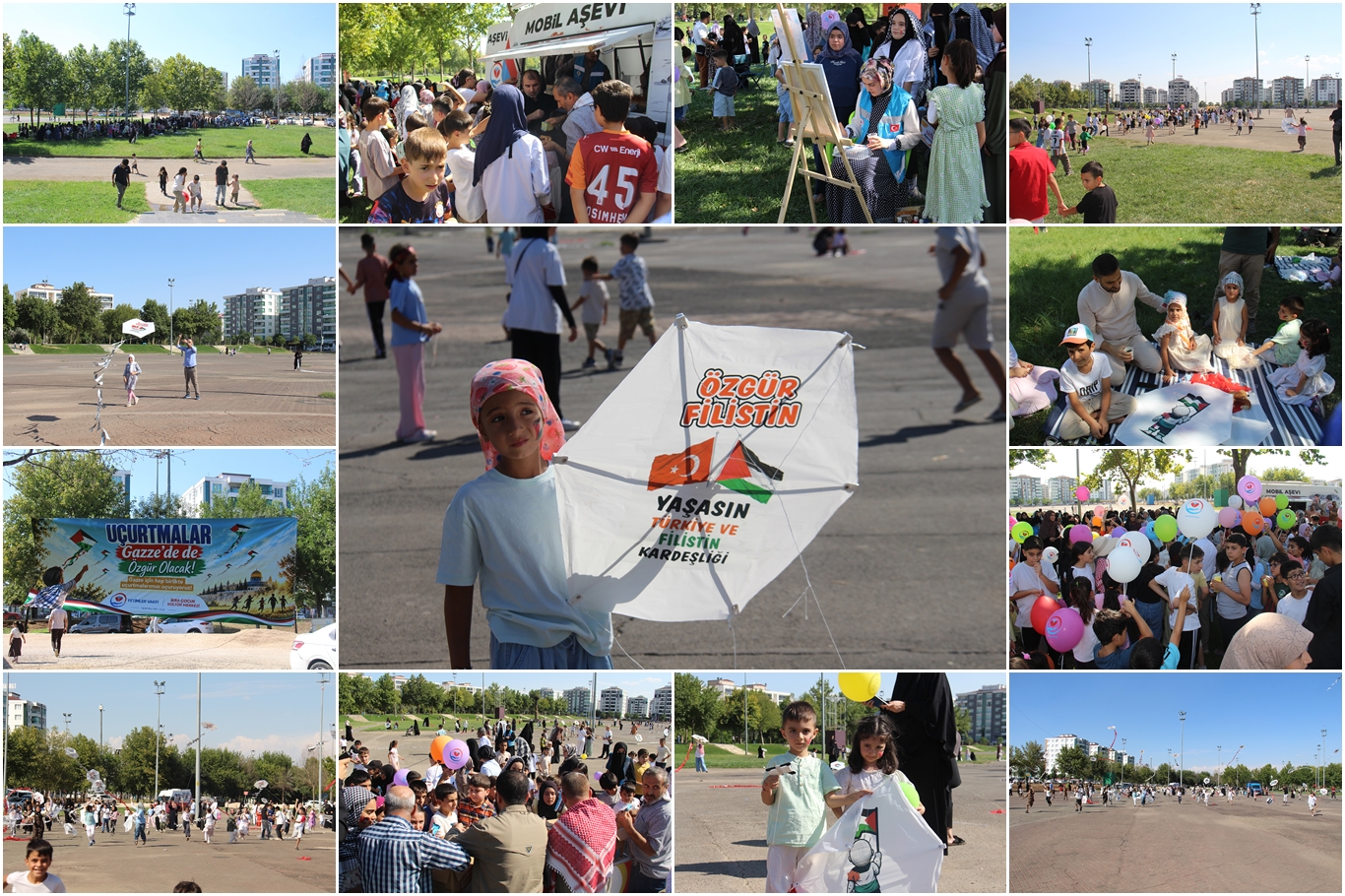 Hundreds of children in Diyarbakır fly kites in solidarity with Gaza