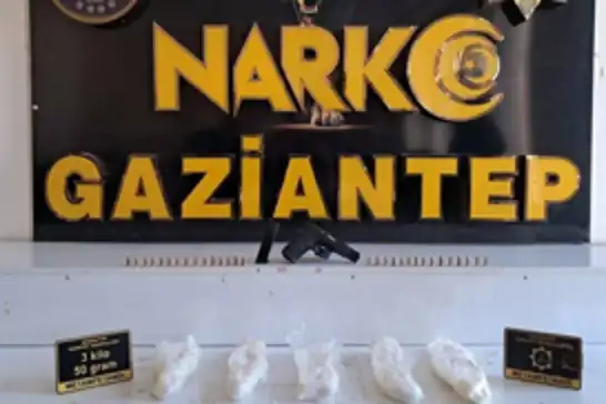 Gaziantep'te 3 kilogram metamfetamin ele geçirildi
