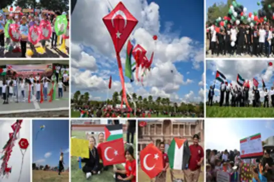 Uçurtmalar Gazzeli çocuklar için Türkiye'nin dört bir yanında gökyüzüne bırakıldı