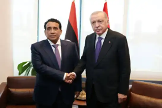Cumhurbaşkanı Erdoğan, Libya Başkanlık Konseyi Başkanı el-Menfi ile görüştü